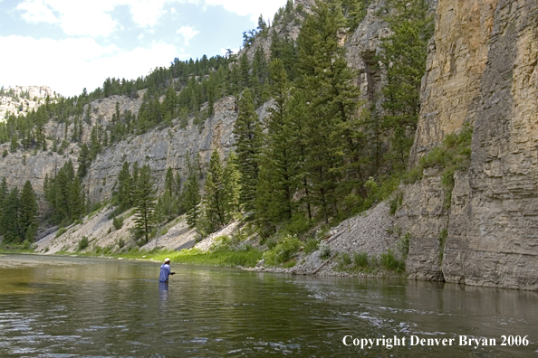 Flyfisherman on Smith River.