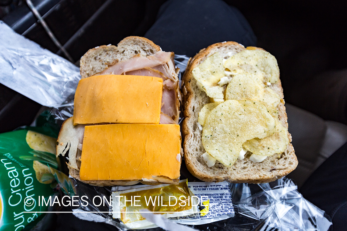 Lunch during a day of goose hunting. 