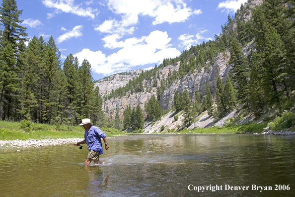 Flyfisherman on Smith River.