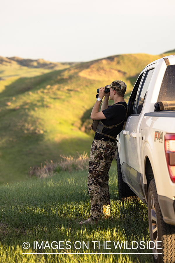 Hunter searching for turkey.