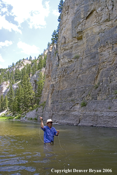 Flyfisherman on Smith River.