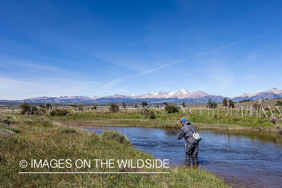 Flyfisherman on stream.