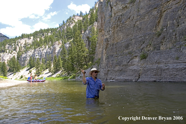 Flyfisherman on Smith River.