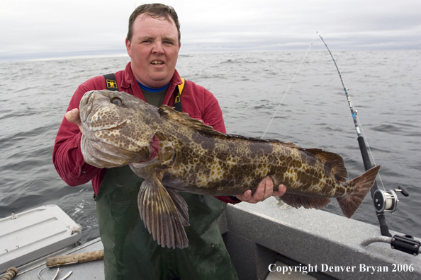 Fisherman with deepsea catch.  (Alaska/Canada)