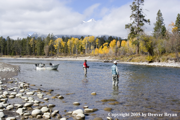 Flyfishermen fishing on the Snake River.