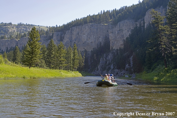 Rafters and flyfishermen on Smith River.