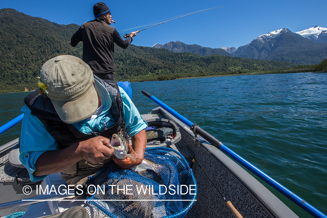 Flyfishermen on water.