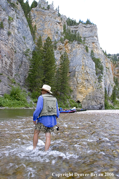 Flyfisherman on Smith River.