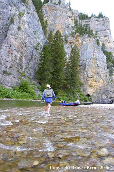 Flyfisherman on Smith River.