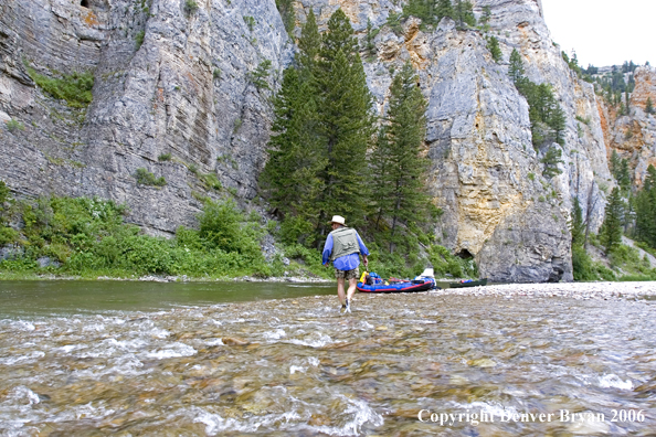 Flyfisherman on Smith River.