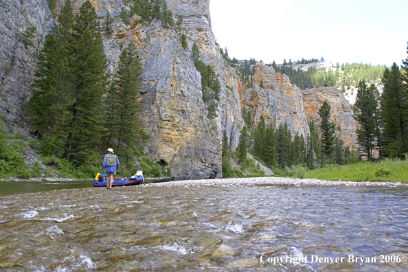 Flyfisherman on Smith River.