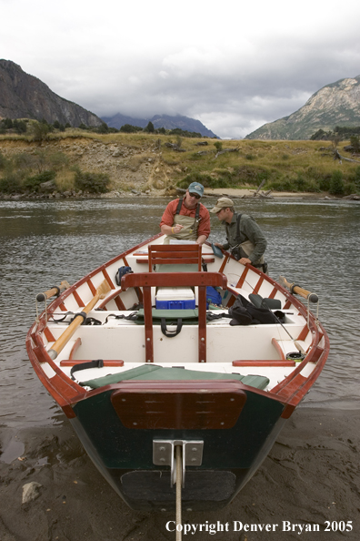 Flyfishermen choosing flies.