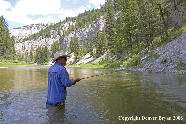 Flyfisherman on Smith River.