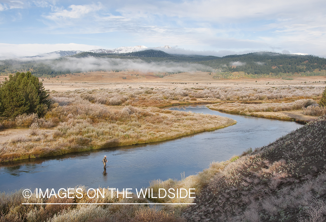 Flyfishing on South Fork Madison, Montana.