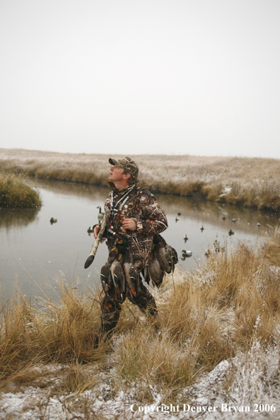 Duck hunting in winter