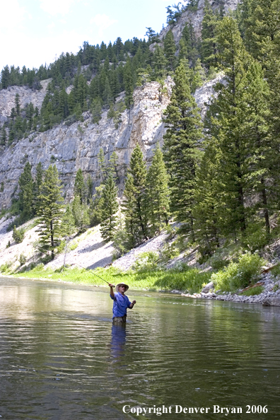 Flyfisherman on Smith River.