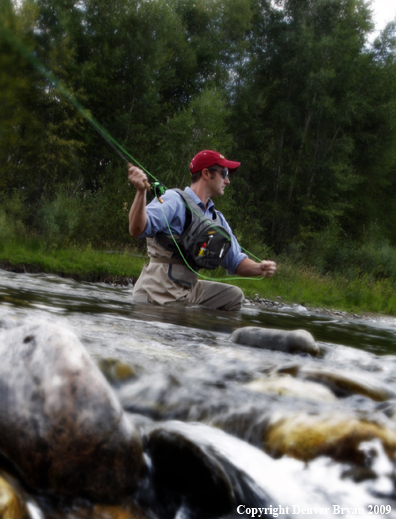 Flyfisherman on Gallatin River (PS/SF)