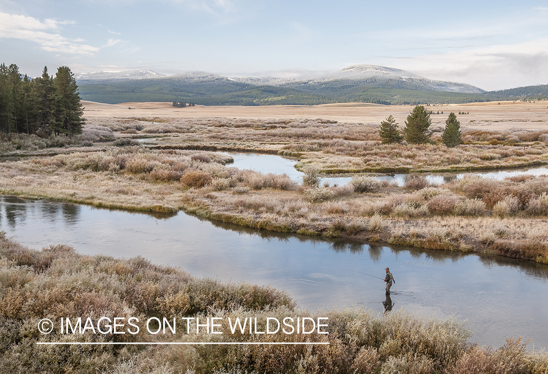 Flyfishing on South Fork Madison, Montana.