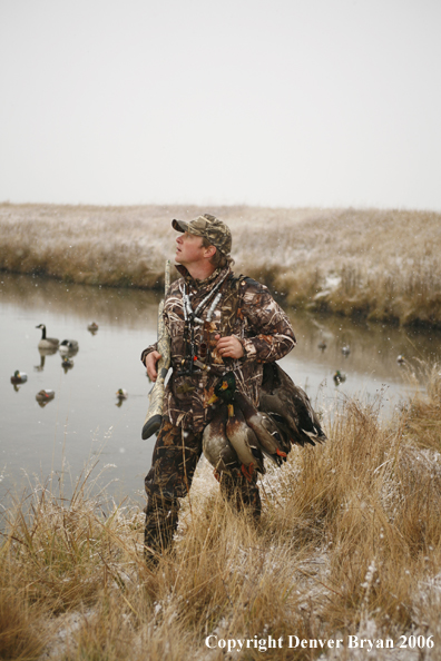 Duck hunting in winter