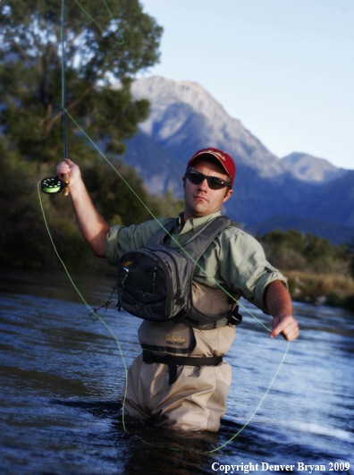 Flyfisherman casting