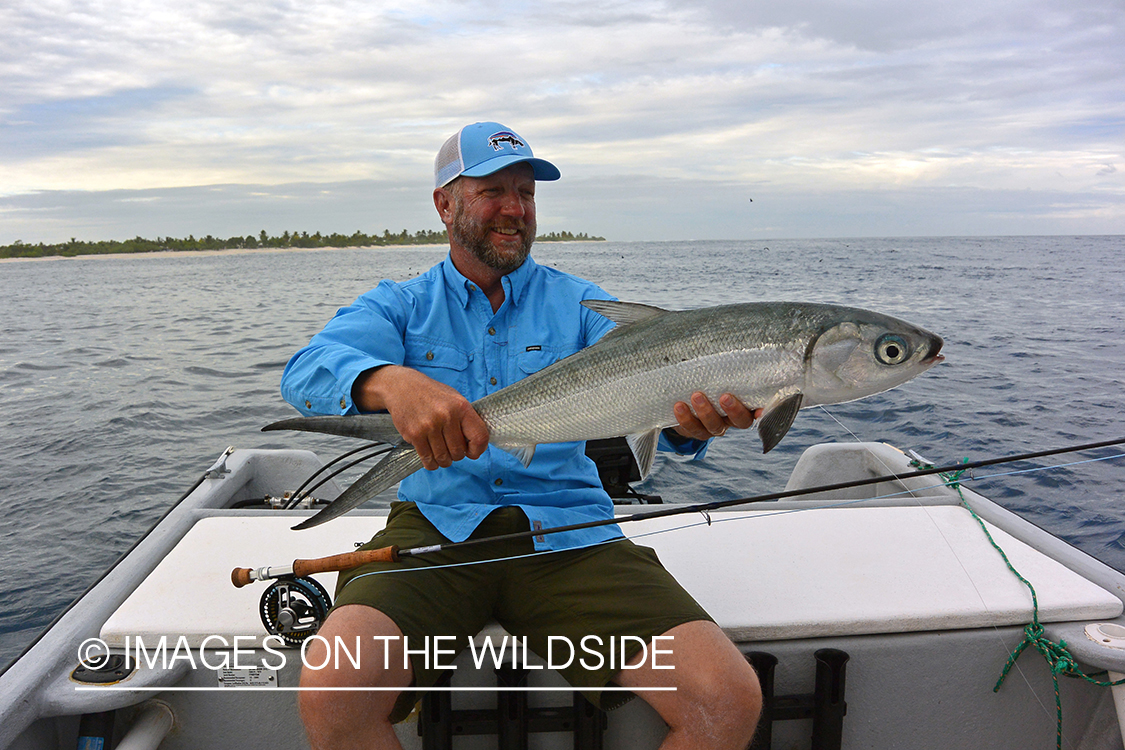 Flyfisherman with milkfish.