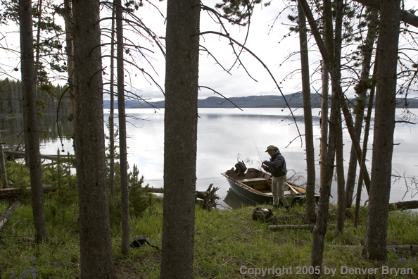 Flyfisherman with driftboat.