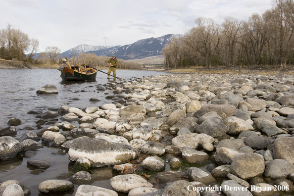 Flyfishermen on the river.