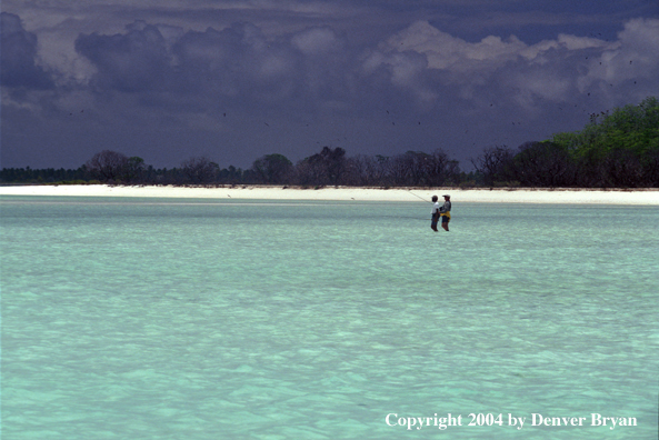 Saltwater flyfishermen on flats.