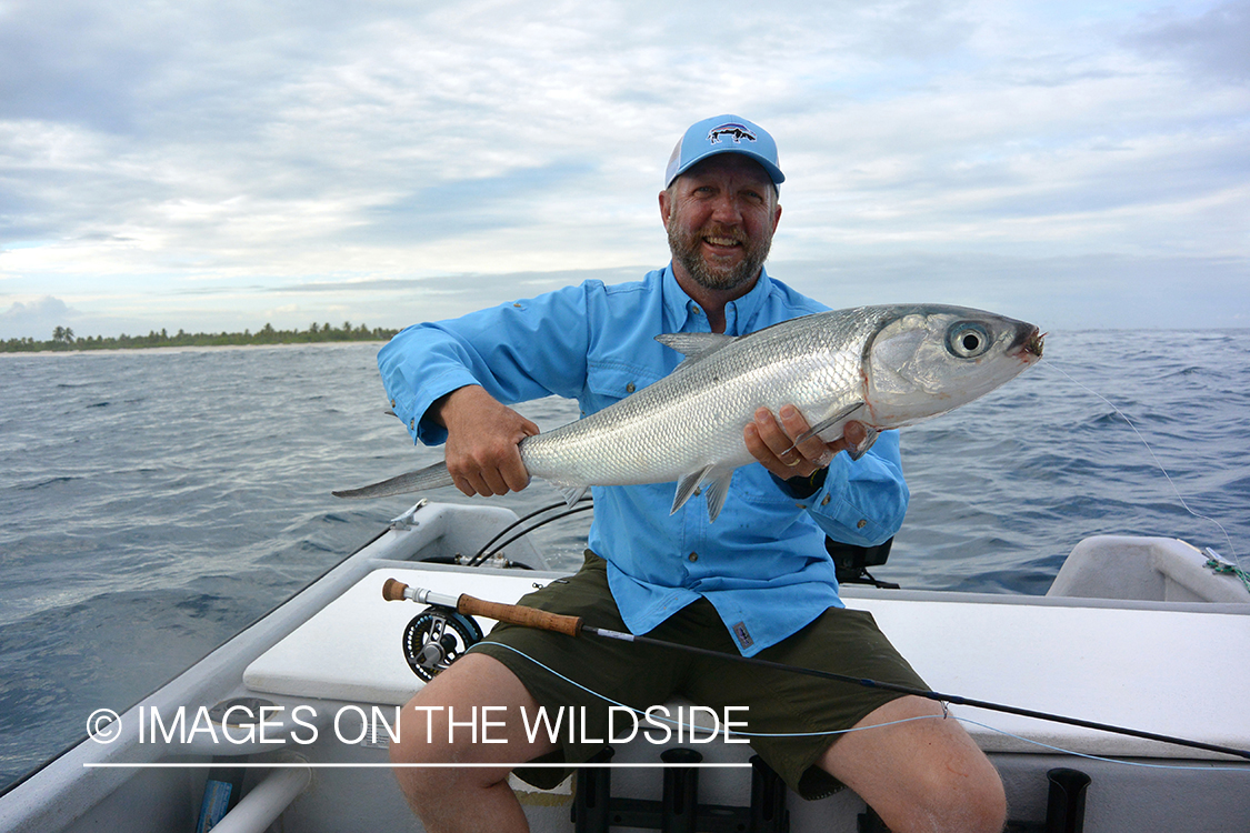 Flyfisherman with milkfish.