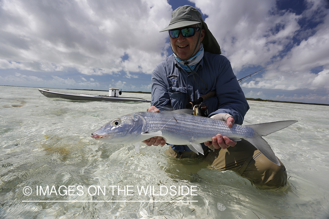 Flyfisherman with bonefish.