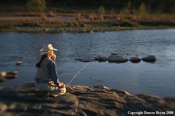 Woman flyfishing