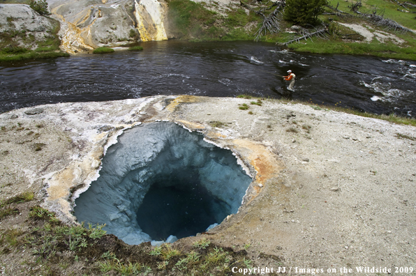 Flyfisherman on Firehole River