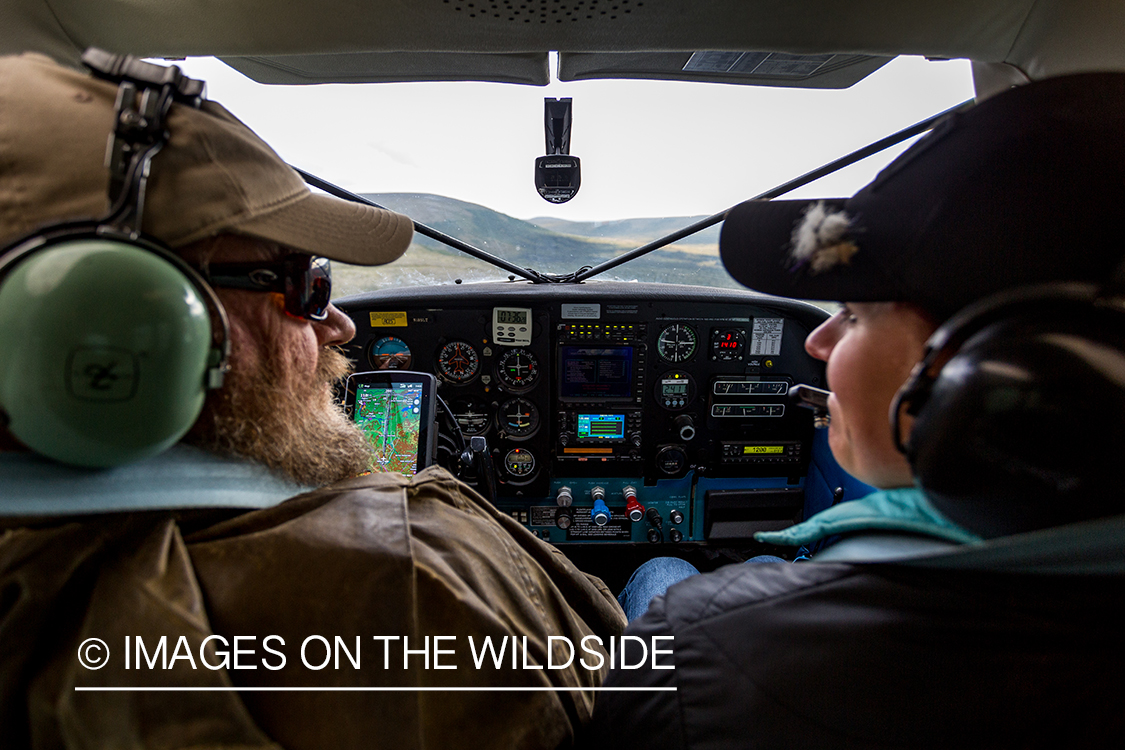 Flyfisher Camille Egdorf and bush pilot in Alaska. 