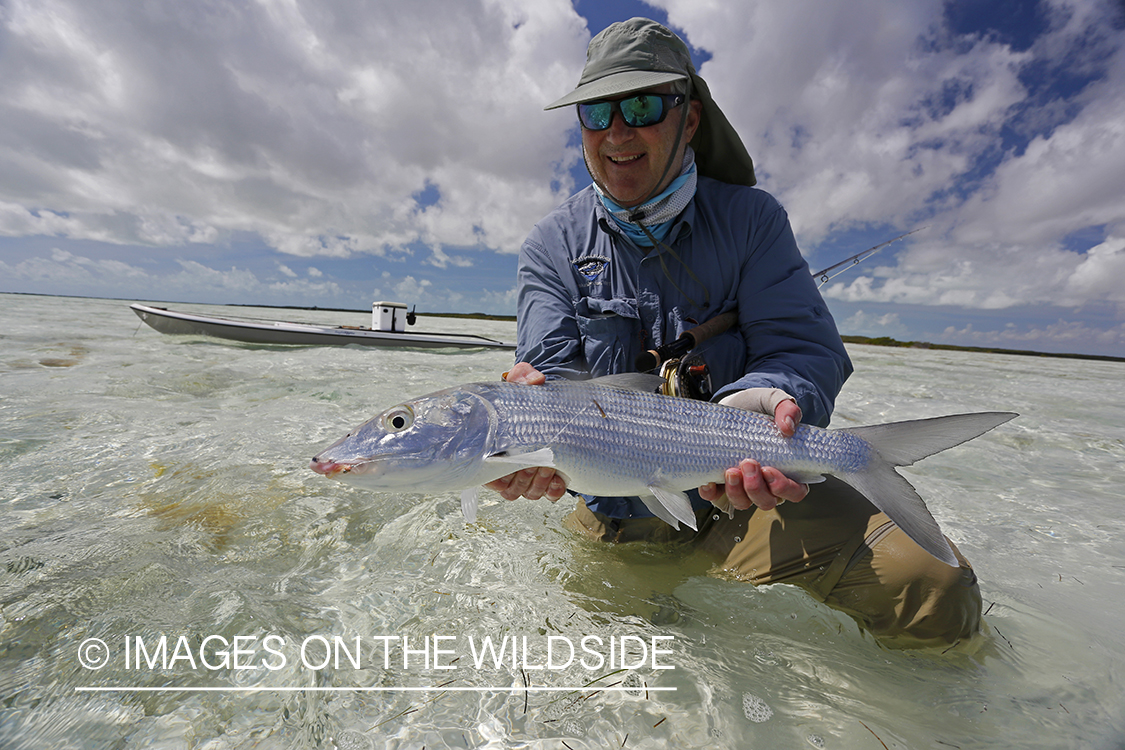 Flyfisherman with bonefish.