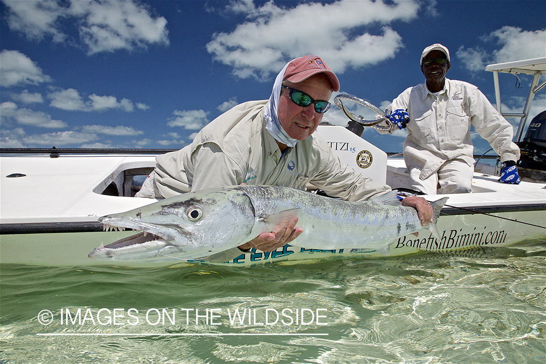 Flyfisherman with barracuda.