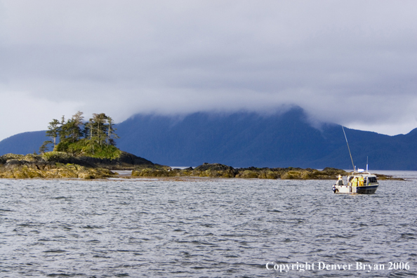 Fishermen fishing for halibut and salmon.  (Alaska/Canada)