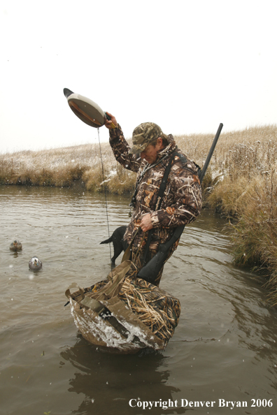 Duck hunting in winter