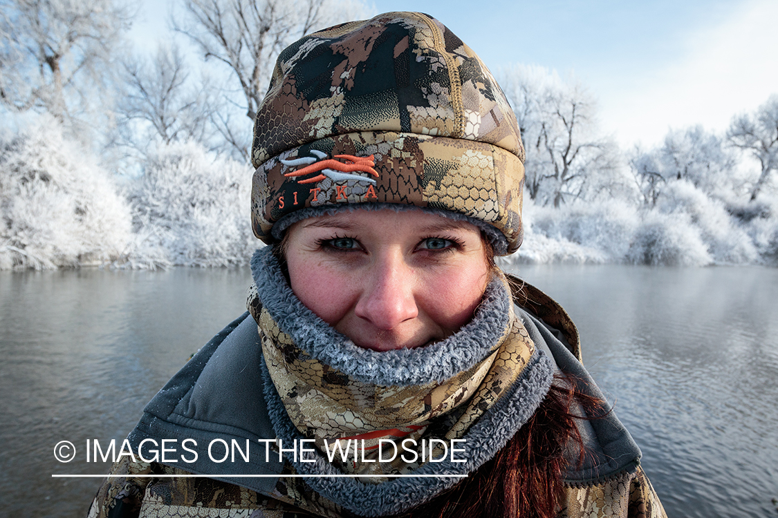 Woman duck hunter.