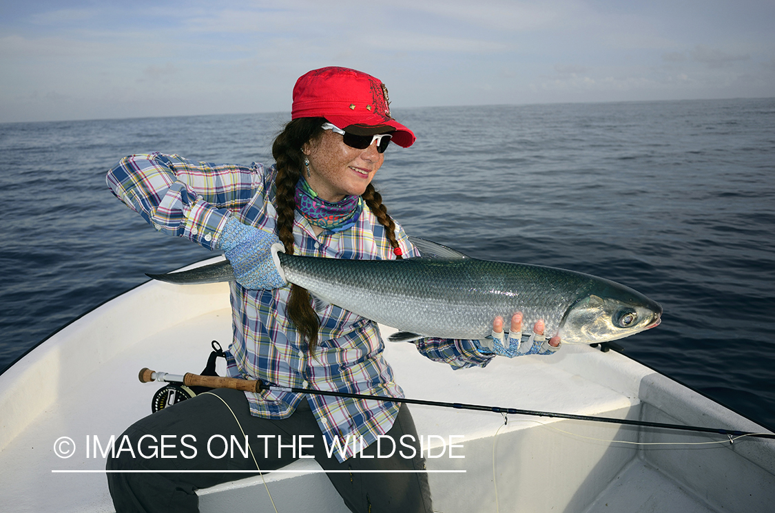 Flyfisherman with milkfish.