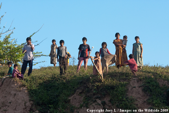 Local Bolivia natives along the river