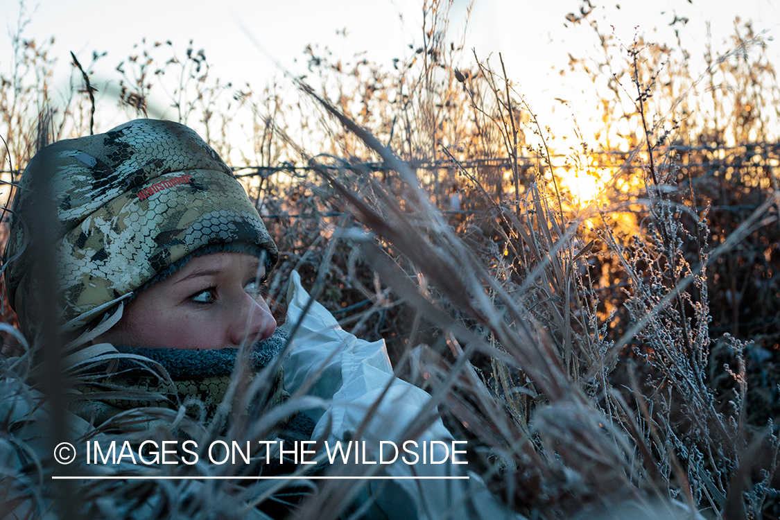 Woman duck hunter.