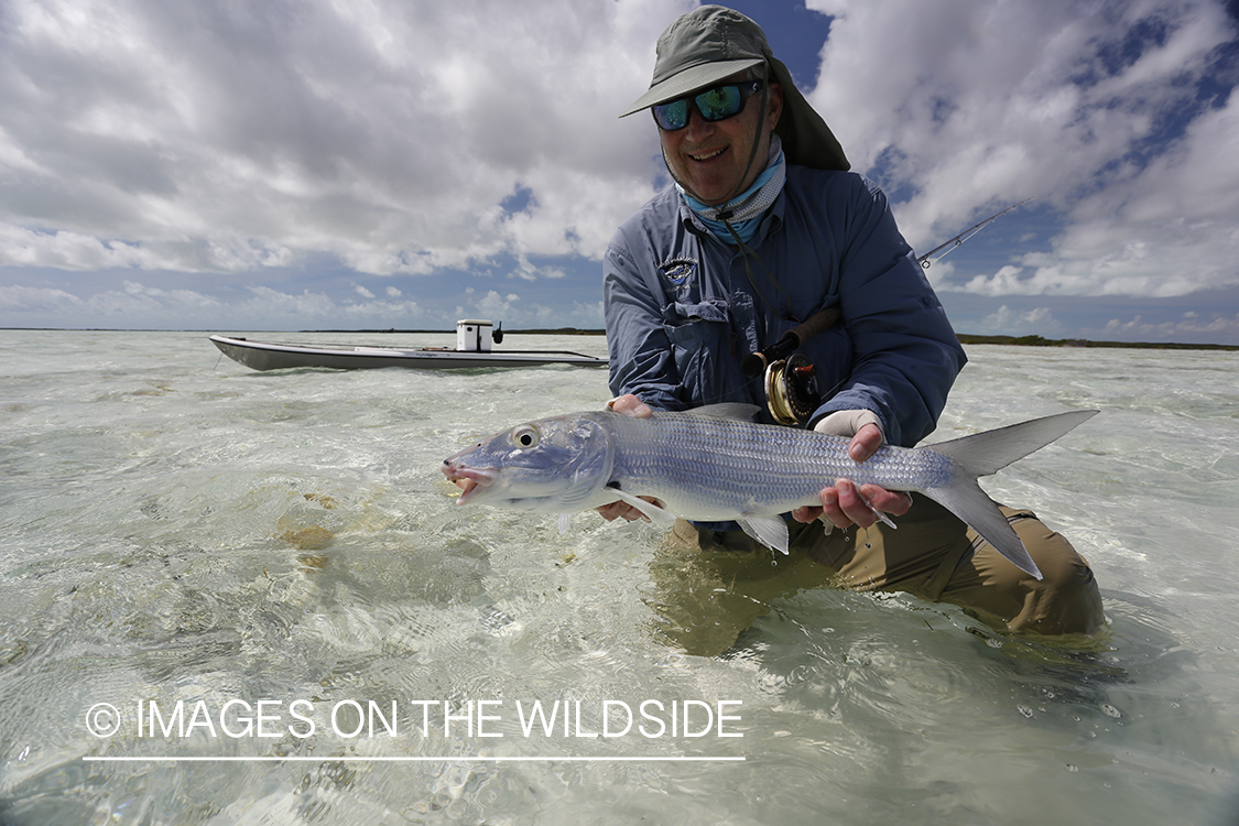 Flyfisherman with bonefish.