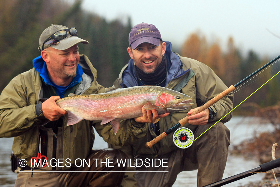 Flyfishermen with Steelhead. 