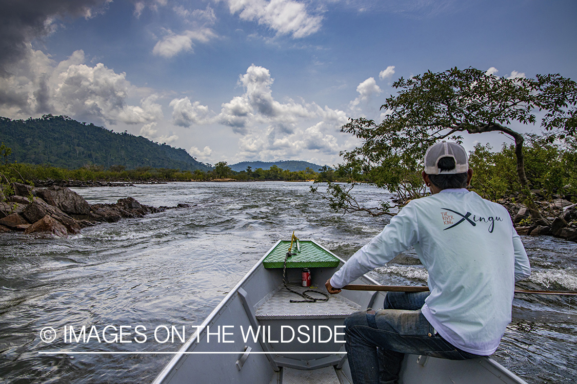 Flyfishermen on Amazon River in Venezuela.