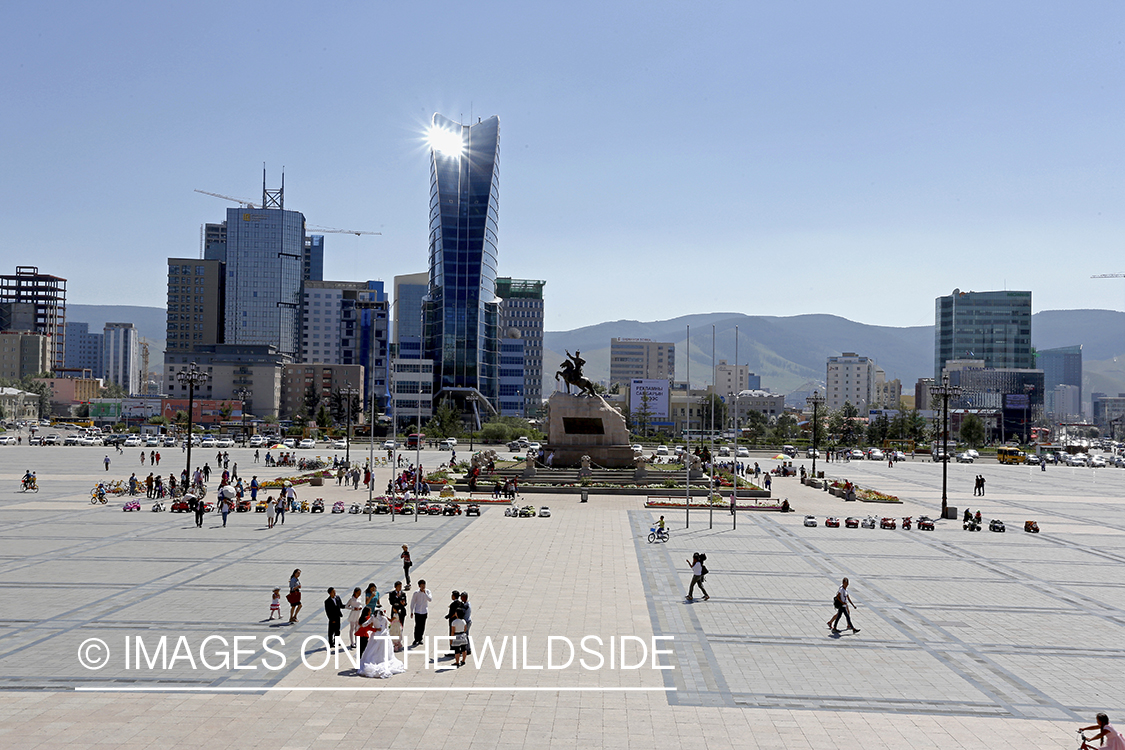 Ulaanbaatar, Mongolia city square.