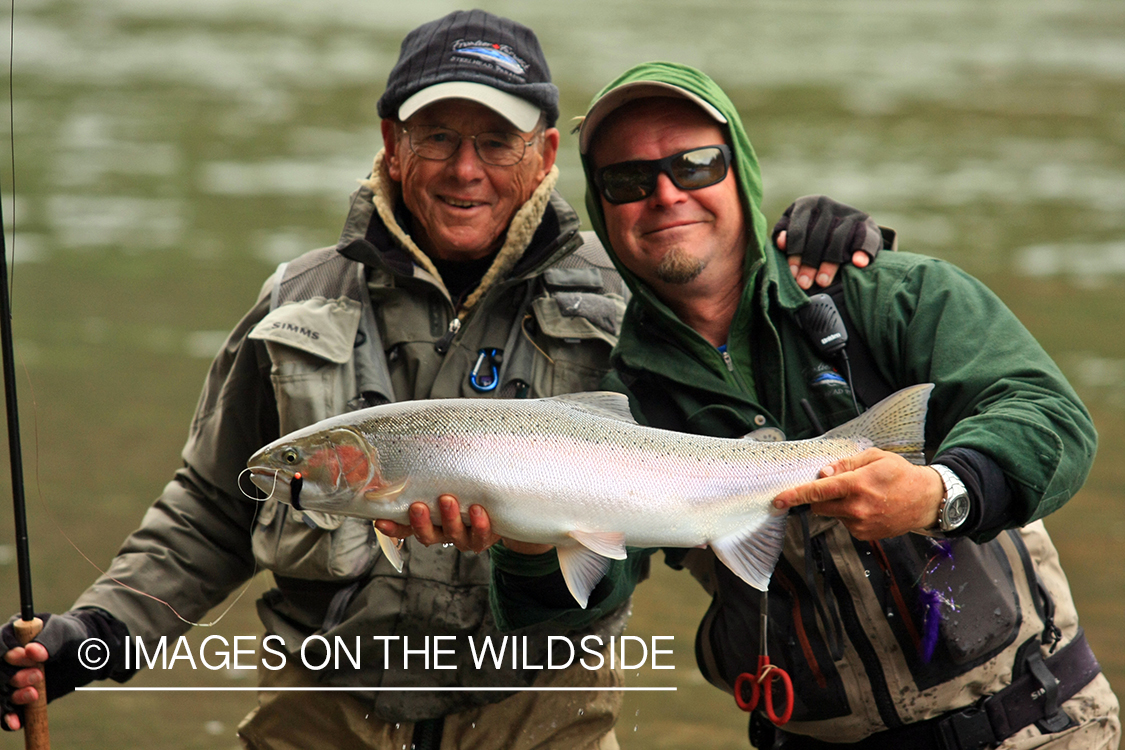 Flyfishermen with Steelhead. 