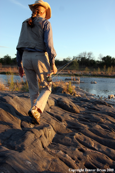 Woman flyfishing