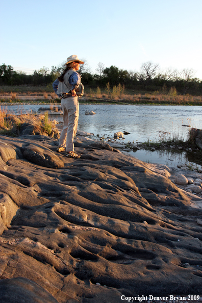 Woman flyfishing