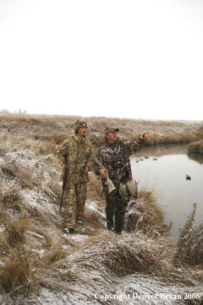 Duck hunting in winter