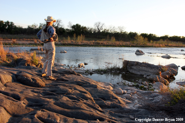 Woman flyfishing